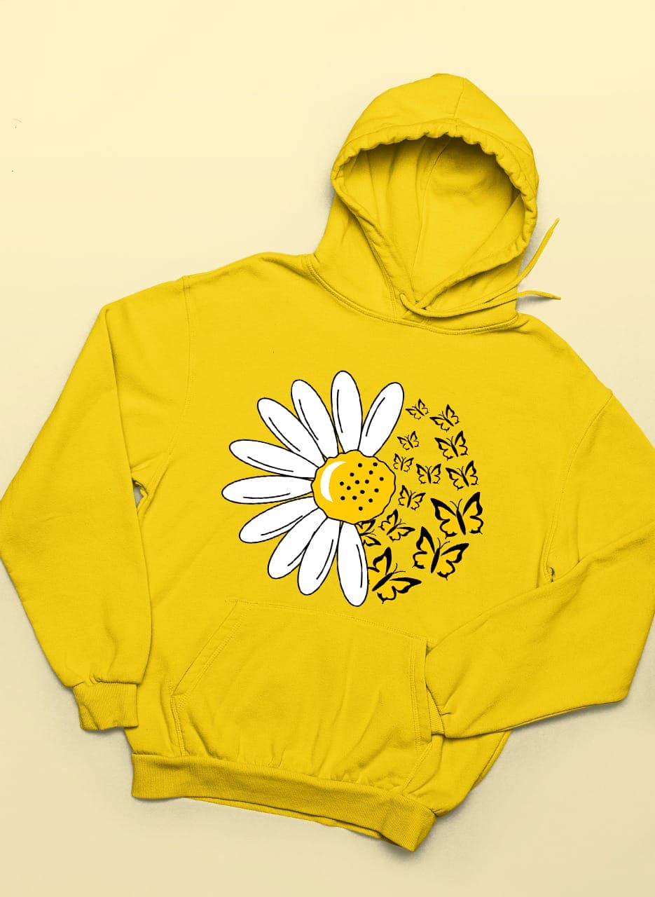 Sunflower And Butterfly Winter Warm Hoodies And Sweatshirts Sunflower And Butterfly Winter Warm Hoodies And Sweatshirts